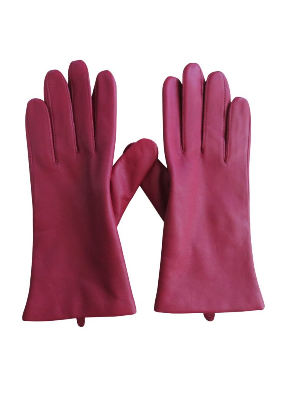 New Vintage Jaclyn Smith Red Leather Wrist Gloves Thinsulate Insulation Womens L